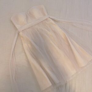 Bridal dress, bridesmaids dress, strapless dress ivory dress, prom dress size S